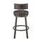 Armen Living Dalza Swivel Counter Stool in Mocha Finish with Brown Faux Leather 840254333581 - alternate 4